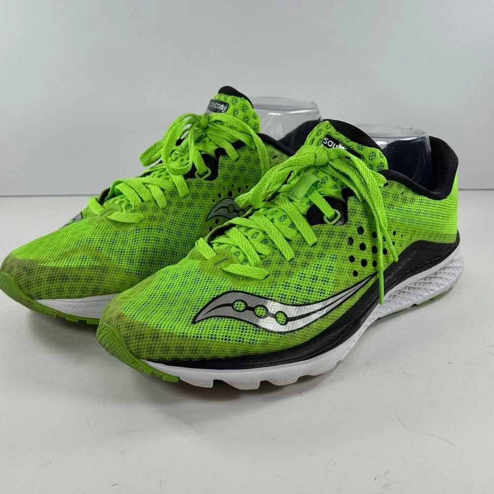 Saucony Kinvara 10 Running‎ Shoes Neon Green Athletic Sneakers Men's Size 8.5 - Picture 5 of 11